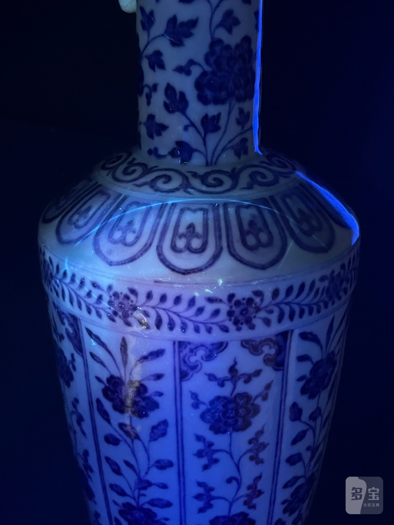 清乾隆  青花花卉纹棒槌瓶 - 图30